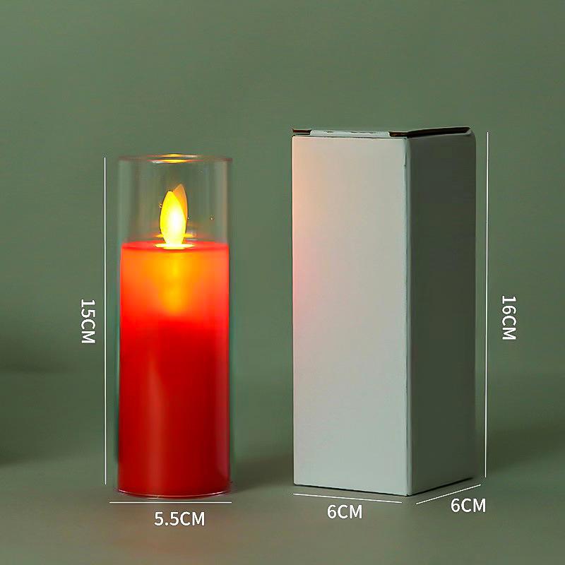 LED Red Candle Light: Creative Night Light, Large Smokeless Buddha Offering Simulation Prop