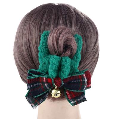Hair Grab Vintage Winter Christmas Bow Bell Women Hair Claws Korean Ponytail Holder Autumn Hairgrip Shark Clip