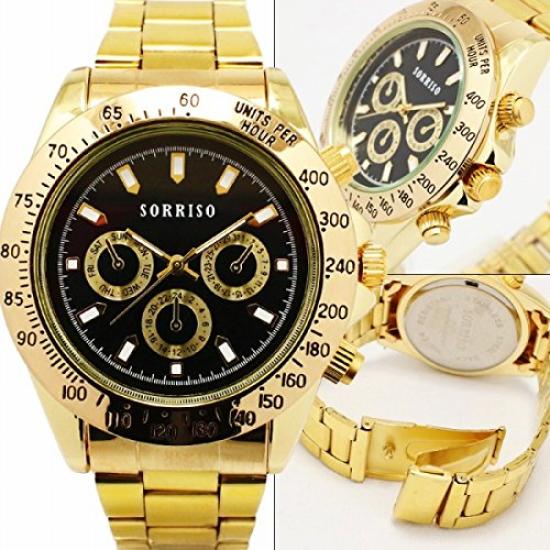 Genuine SORRISO Standard Design Gold Color Watch Fake Chronograph SRHI10 Watch GDBK Men's [Item]