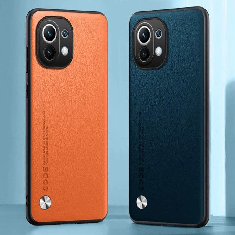 Luksusowe skórzane etui do Xiaomi Mi 11 Lite 5G NE 11T Pro Mi11 okładka silikonowa ochrona etui na telefon do Xiaomi Mi 11 Ultra 11i 11X