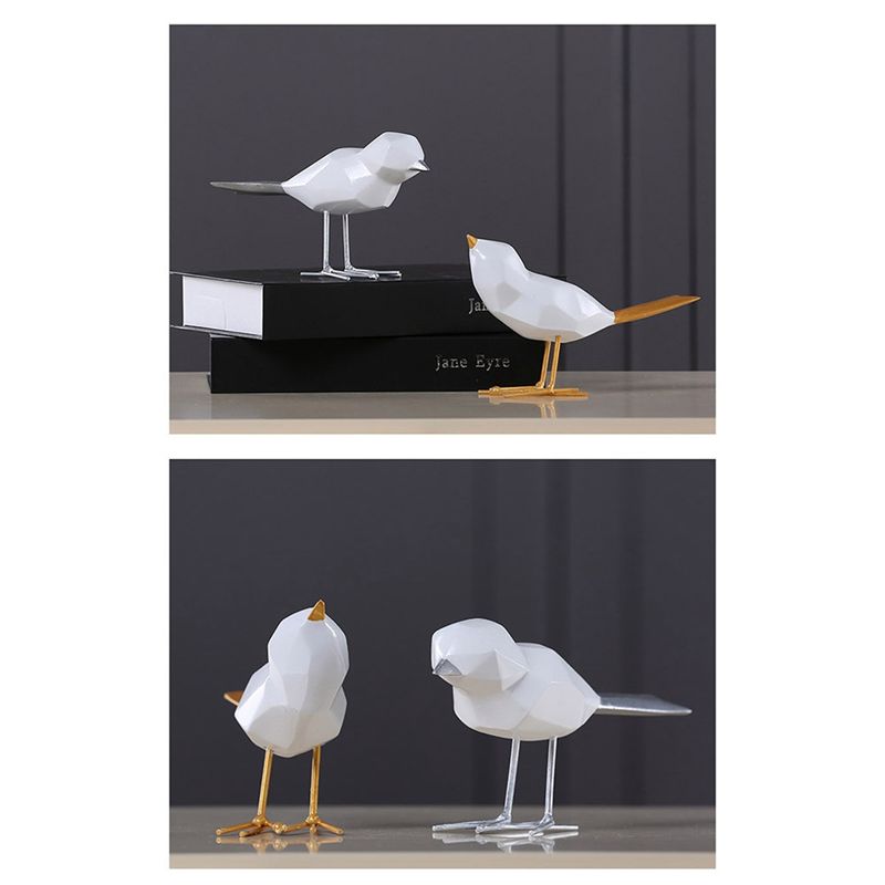 A20F-Modern Cute Bird Statues European Decorations Geometric Animal Statues Office Sculptures Abstract Decoration
