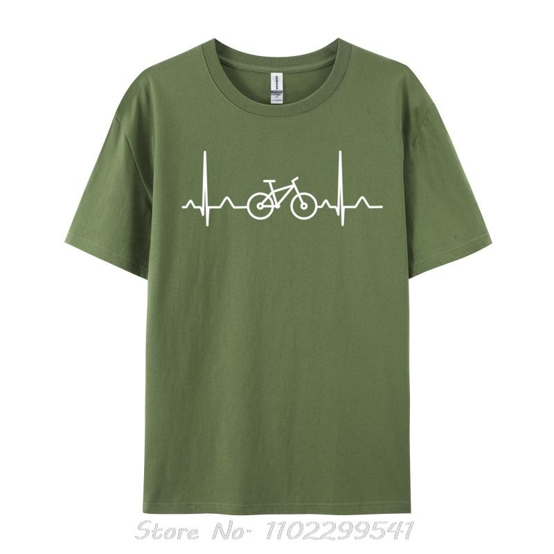 Battito cardiaco in bicicletta Battito cardiaco in bicicletta Biker Bicicletta Colletto T-shirt Fresca T-shirt larga Cotone Top