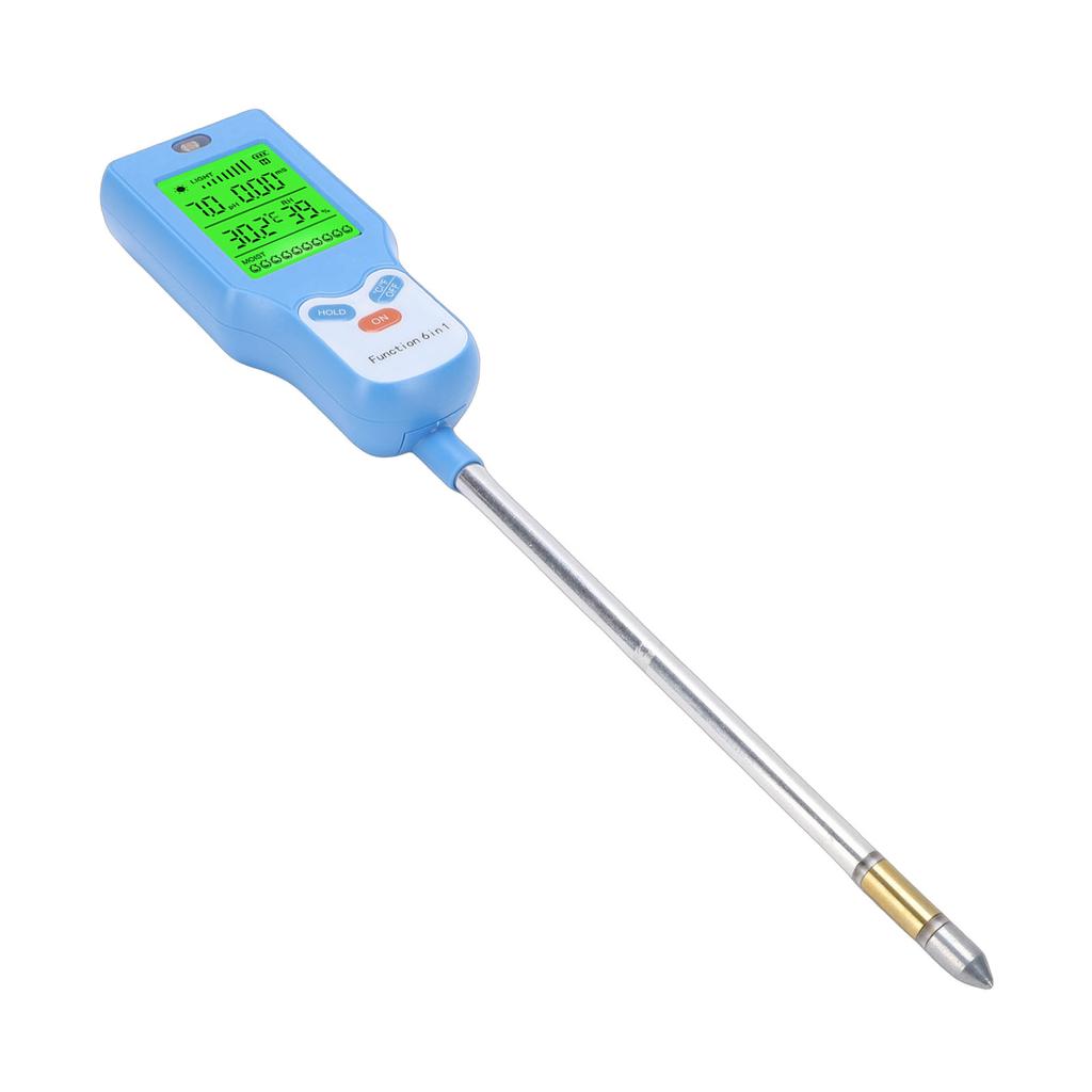 6 In 1 Soil Meter Tester PH Humidity Temperature Illuminance Environmental Humidity Soil Fertility Survey Instrument