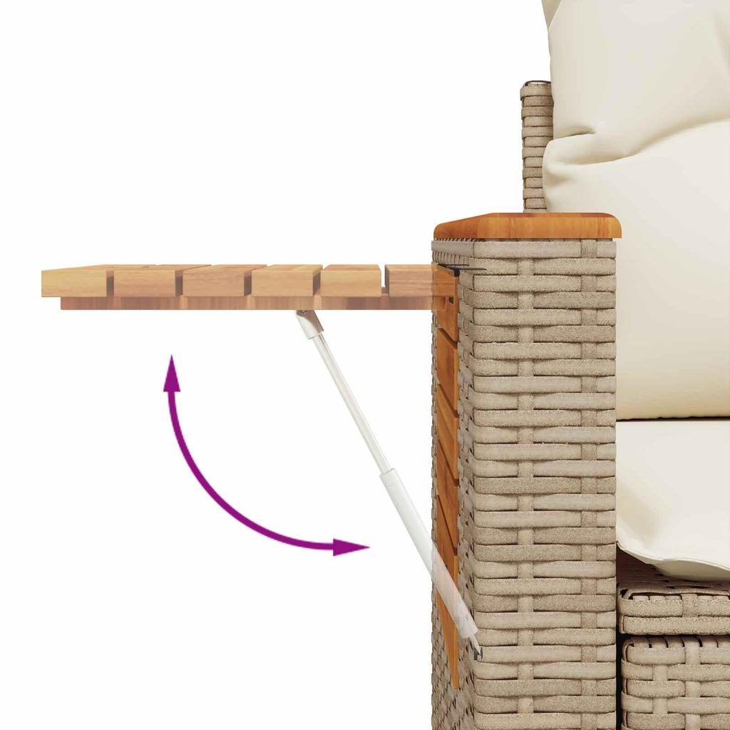 Garden Sofa Set 11 pcs Beige Poly Rattan