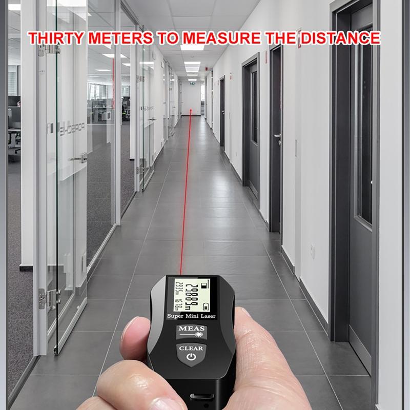 30M Mini Laser Distance Meter Continuous Measurement Electronic Ruler Infrared Measuring Instrument Handheld High-Precision
