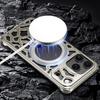 For IPhone 16 17 Pro Max 360° Rotating Stand, Gaming Cooling Magnetic Car Mount Borderless Cool Design Aluminum Shell.