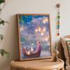 Disney Oil Painting DIY Digital Painting Tangled Rapunzel Lantern Scene HandPainted Wall Art for Living Room or Entryway.