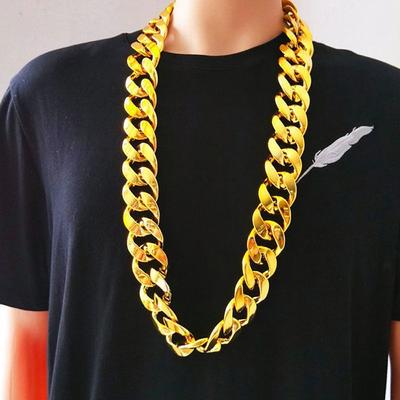 Hip-pop Plastic DIY Waist Chain Gold Plated Fashion Jewelry Sweater Chain Men Exaggerated Necklace Punk Thick Chain Necklace
