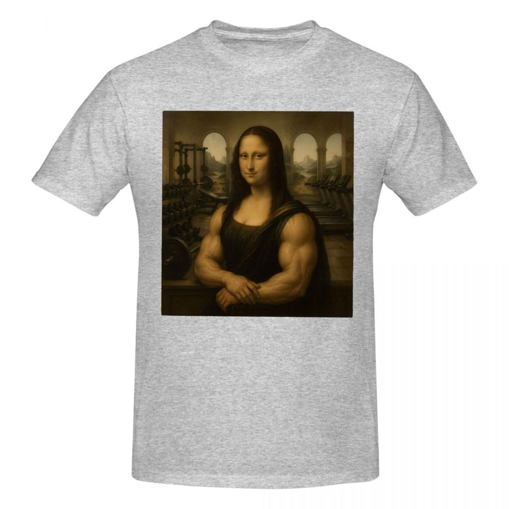 Funny Mona Lisa Fitness Vintage T Shirts Graphic Y2k Idea Crewneck Tshirts For Unisex Wounisex Tops