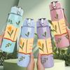 1PC Open Book Dried Flower 750ml Color Plastic Sports Water Bottle Leakproof Flip Straw Lid Suitable for Sports Office Home Use