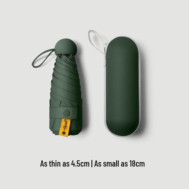 Cartoon Mini Sun & Rain Five-Fold Umbrella for Women - Portable, Sunscreen, and Dual-Use