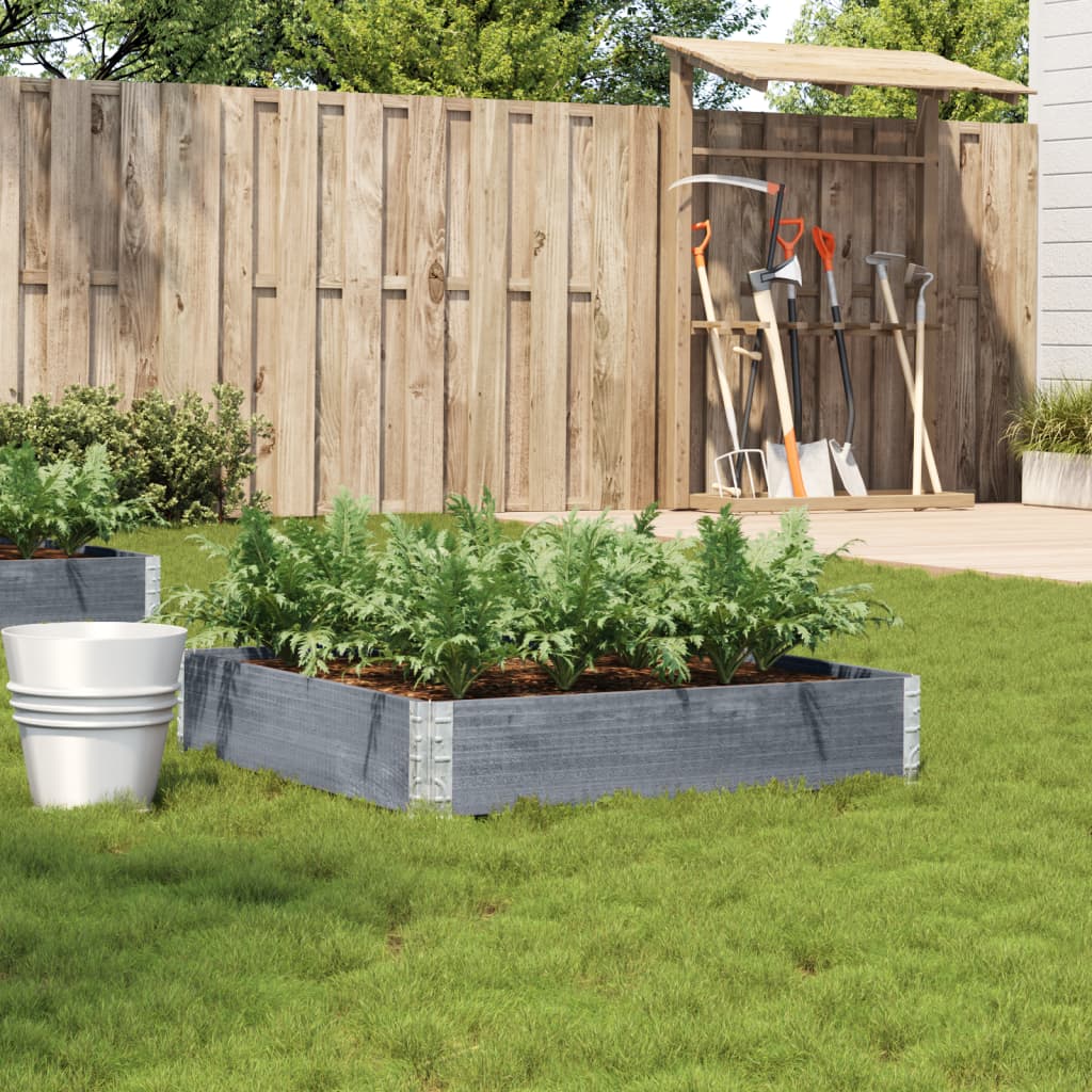 Planting Box Gray 100x100 cm Solid Pine Wood