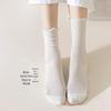 Women's Korean-Style Ruffle Mesh Maternity Socks - Breathable Cotton, Mid-Calf, Loose Cuff, Summer Socks