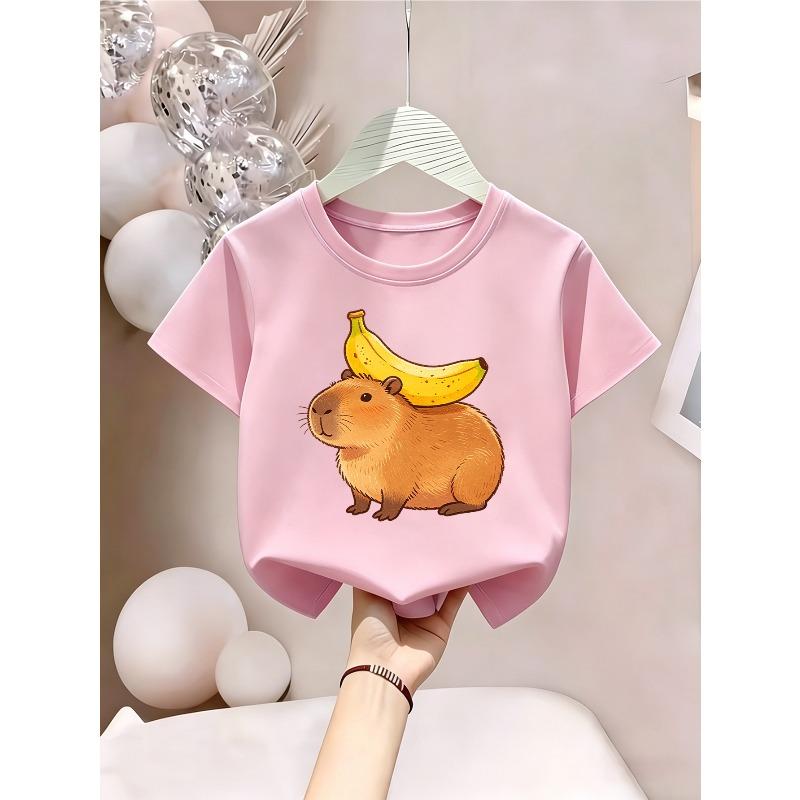 European Sizes Summer Kids' Clothing Cotton Short Sleeve, Comfortable and Stylish Short Sleeve Suitable for Daily Wear, Birthday Gift