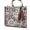 Daks Burgundy Flower Embroidery Jacquard Tote Bag S