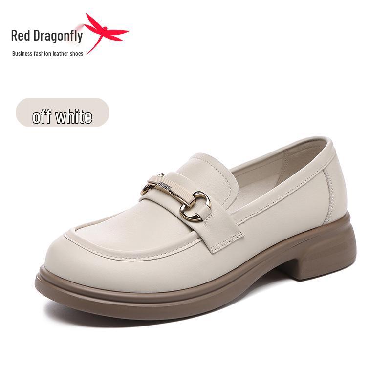Red Dragonfly Women s Summer Slip-On Leather Loafers 2025 - Casual, Flat, British Style 40 покинуть белый