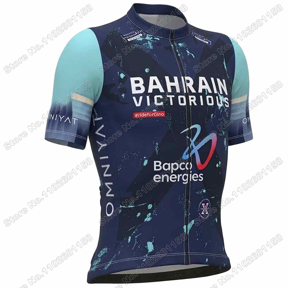 Team Bahrain-Victorious Cycling Jersey Set White Summer Cycling Clothing Men Kit Road Bike Shirt Suit Bicycle Bib Shorts