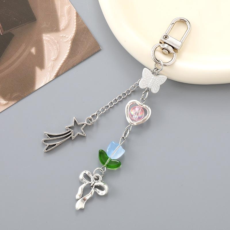 Handmade Colorful Bow Pendant Phone Case Keychain Lanyard Charm
