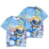 New Cartoon Space Robot Summer Fashion Round Neck Short Sleeve Children's Sports Leisure Comfortable Boys Girls T-shirt