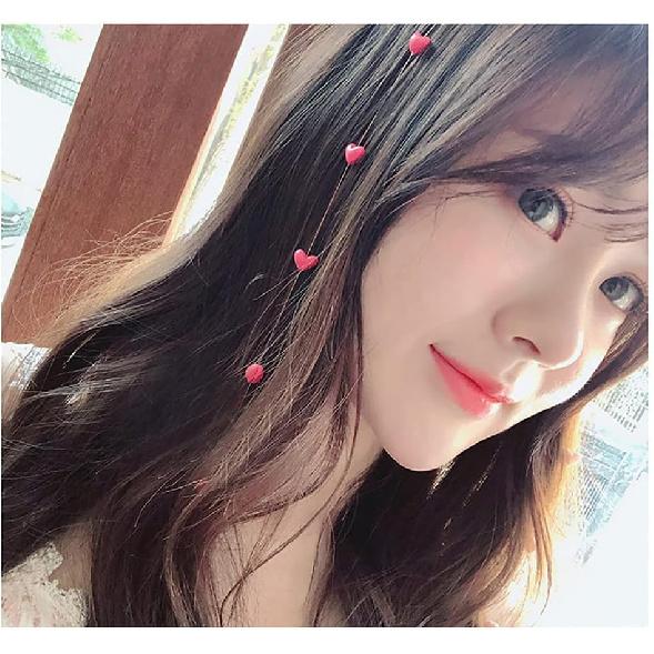 

3 Pcs Acrylic Bead Streamline Hair Extensions Hair Clips Hair Side Combs Hairpins Love Heart Hair Pins