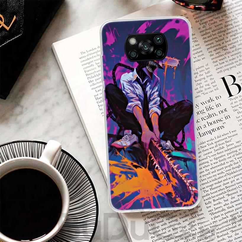 C-Chainsaw Mans Denji Cover For Xiaomi Poco X7 X6 X5 Pro X3 Nfc F7 Ultra Phone Case F6 F5 X4 F4 Gt F3 M6 M5S M4 M3 Print Shell P