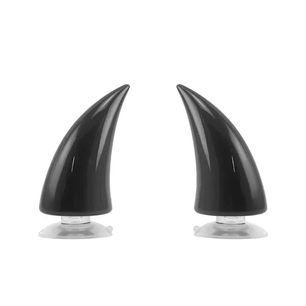 2 Stück Helm Flair Große Lange Schwarze Teufelshörner für Motorradhelm Universell Motorrad Styling Dekoration Helmzubehör