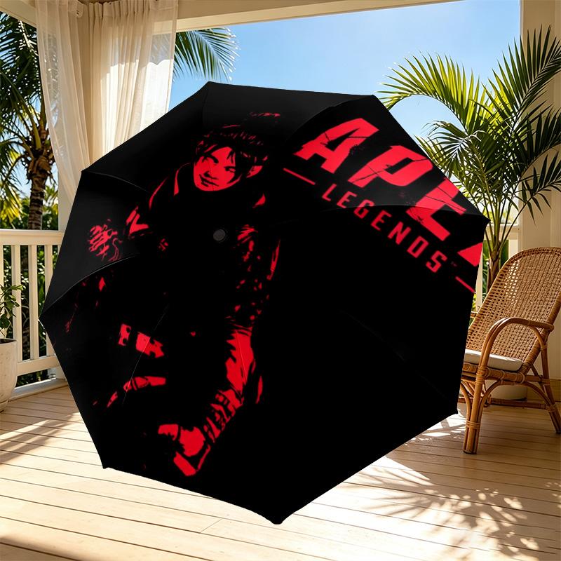 Apex Legends Print Automatic Open Close Umbrella, Portable Foldable Umbrella, for Outdoor Commute Camping Trip, Ideal Birthday Gift