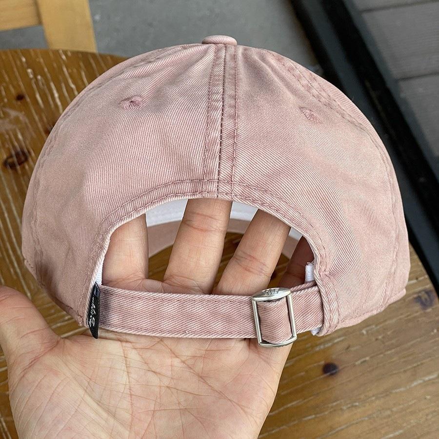 Happy small letter embroidered baseball hat, spring and summer new women's simple and versatile face small men's soft top cap