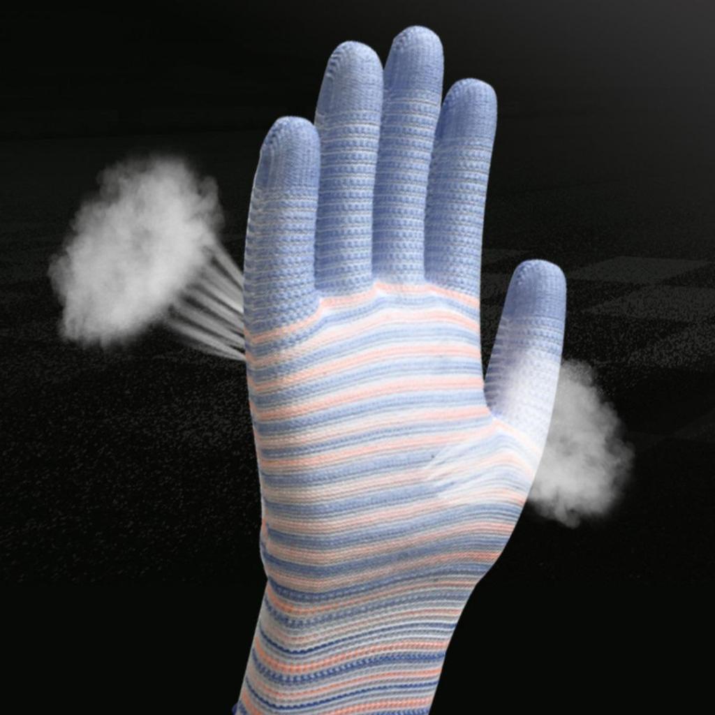 Breathable, Knitted, Protective Gloves, Striped, Anti Slip Gloves, Wear-resistant, Work Gloves, High Elasticity, Nylon Gloves