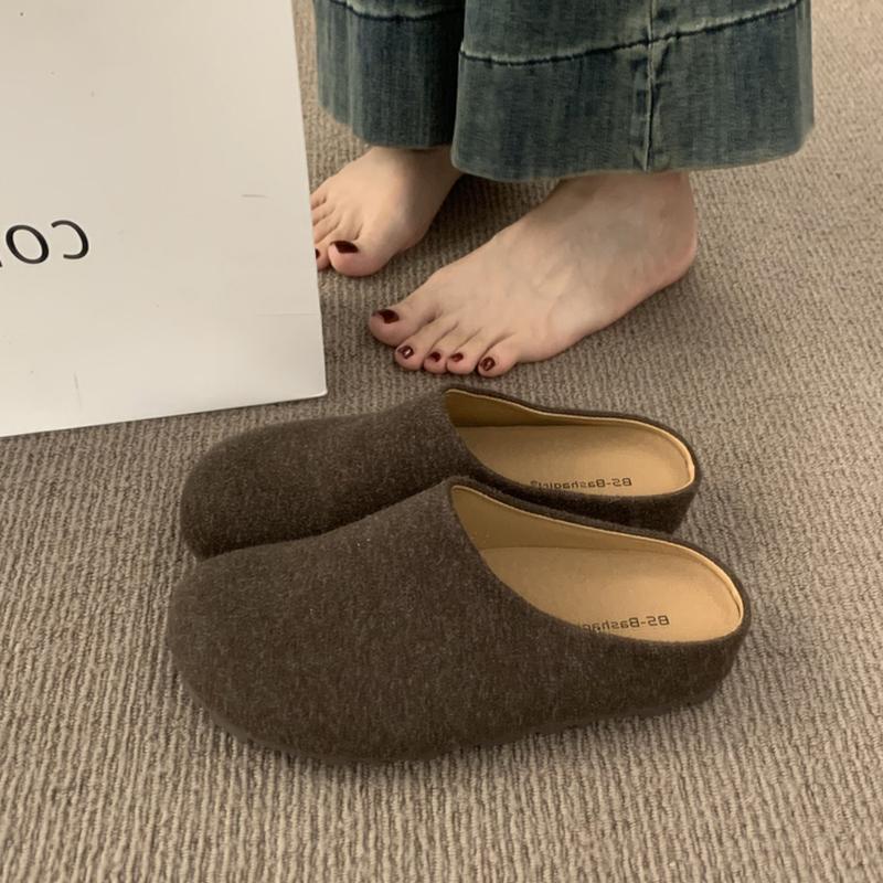 Fashion Flats Women Mules Shoes Slingback Fashion Slippers New Cozy Autumn Dress 2025 Casual Designer Brand Walking Zapatillas De Mujer