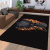 Fiery Warrior Print Rug for Game Room or Outdoor Suitable for Use As an Anti-slip Game Mat for Living Room and Bedroom Sofas
