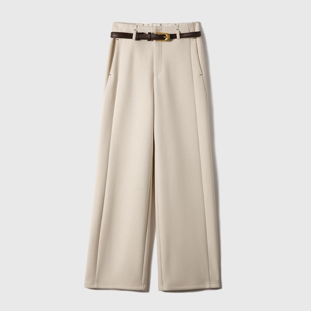 Free Pants In Winter Style and Texture Casual Slim Casual Pants with Belt