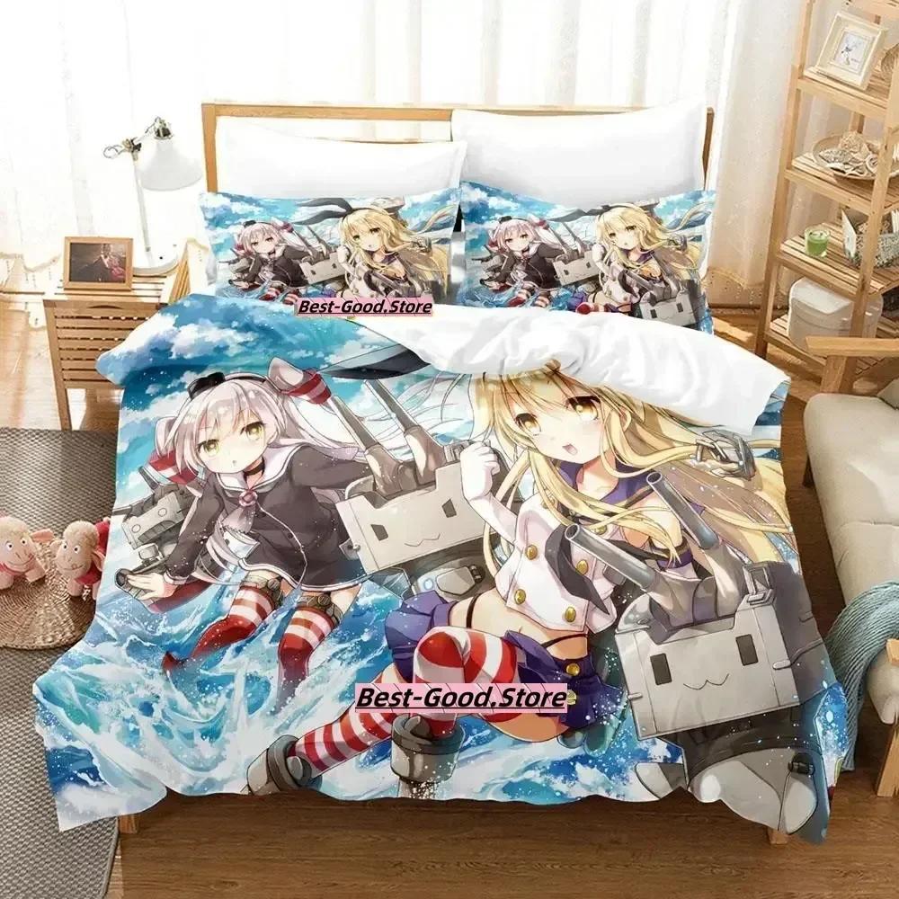 Kantai Collection Bedding Set Single Twin Full Queen King Size Bed Set Adult Kid Bedroom Duvetcover Sets Anime Parure De Lit Bed