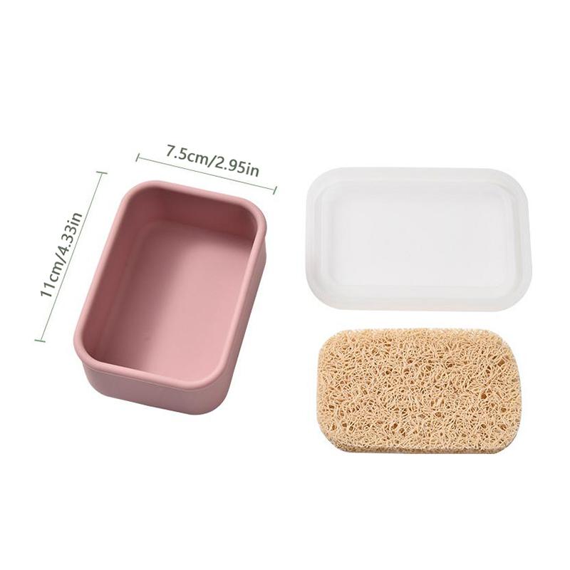 Portable Square Travel Soap Box with Lid Silicone Drain Soap Dish High Quality Self Draining Storage Box Outdoor Travel