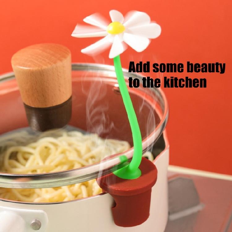 Multipurpose Silicones Pot Cover Lifter Prevents Food Overflow Dishwasher Safe Kitchen Tool Daisy Flower Shape