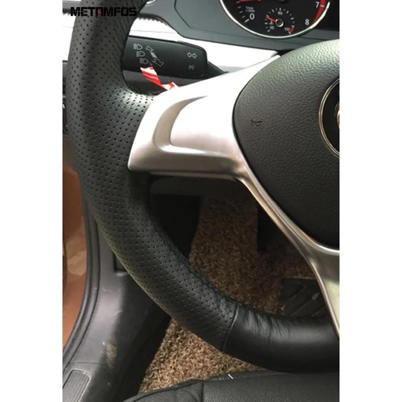 For Volkswagen VW Tiguan 2017-/Golf 7 MK7 2013-2018 Carbon Fiber Steering Wheel Cover Trim Decoration Interior Accessories