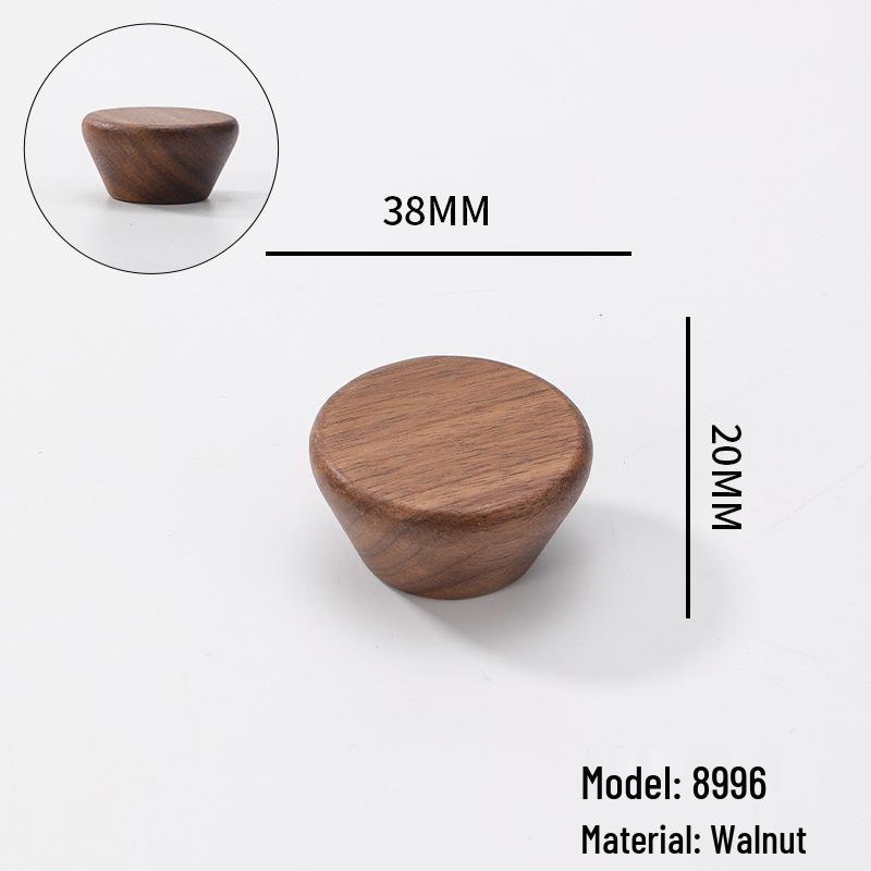 Japanese Minimalist Walnut Handle Solid Wood Cabinet and Wardrobe Drawer Handle