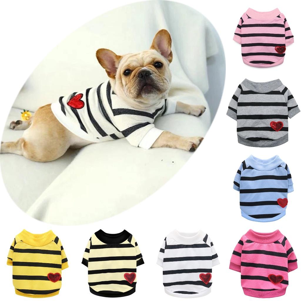 Drooling Dog Lightweight Small Dog Clothes For French Bulldogs And Pugs Casual Style T-shirt For Spring And Summer
