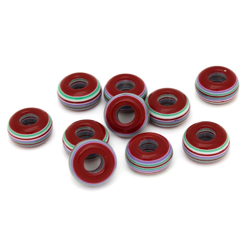 

20Pcs 14mm Round Solid Resin Beads Stripe Spacer Beads Loose Big Hole for Jewelry DIY Bracelet Necklace Making Decoration Beads красный