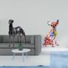 Dog Statue Resin Animal Figurine Colorful Puppy Craft Multicolor Collectible Realistic Ornament