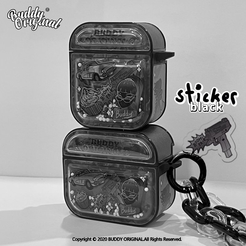 

for Apple Headphone Case Classy Pro Earphone Case Airpods3 Generation Protective Case New Arrival Drop-Resistant Soft Case 4 Generation Silicone Apple AirPods Black stickers Shake