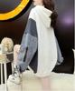 Arcade Oversized with Denim Lightweight Pullover Free White Women's Hoodie, Lightweight, Fall/Winter, Sleeves, Sweatshirt, Hoodie, Size,