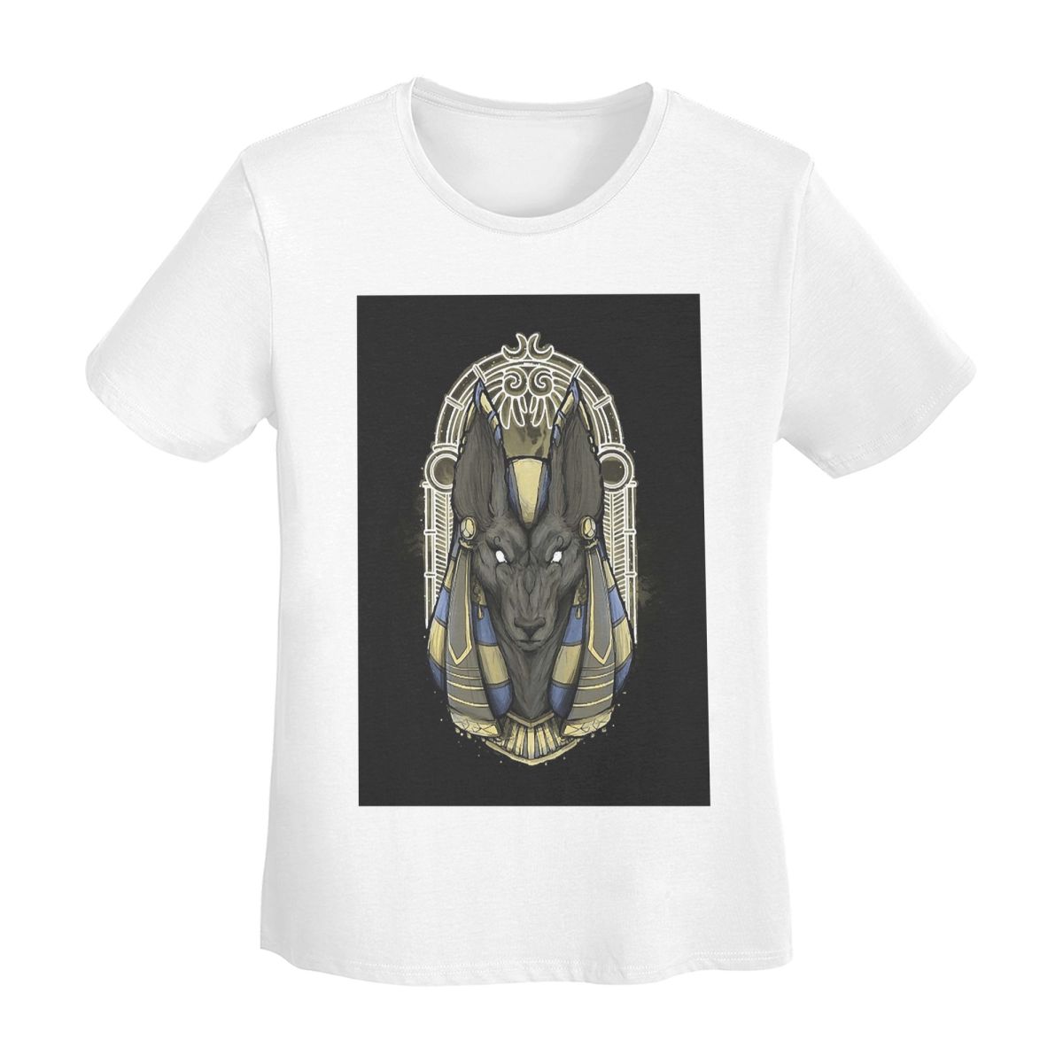 

Egyptian God Anubis Art TShirt Women Short Sleeve T Shirts Round Neck Streetwear Cotton Summer Tees Streetwear S