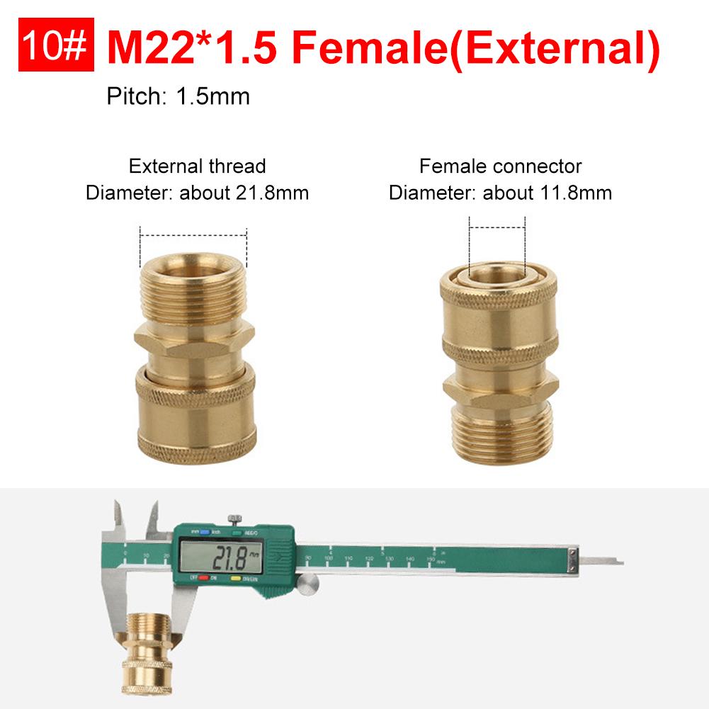 Pressure Washer Connector Professional Adapter 1/4 Quick Disconnect M14 M22 Male Female Coupler Car Washing For Bmw Tesla VW