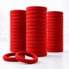 Krivya Soft Red Ponytail Holders for Women & Girls | Strong Elastic Hair Ties | No Breakage, No Crease | Thick Seamless Hair Bands for Daily, Sports