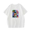 Abstract Print Tshirt Colorful Geometric Puzzle Womens Short Sleeve Daily Basic Top Oversize Round Neck Versatile Base Layer