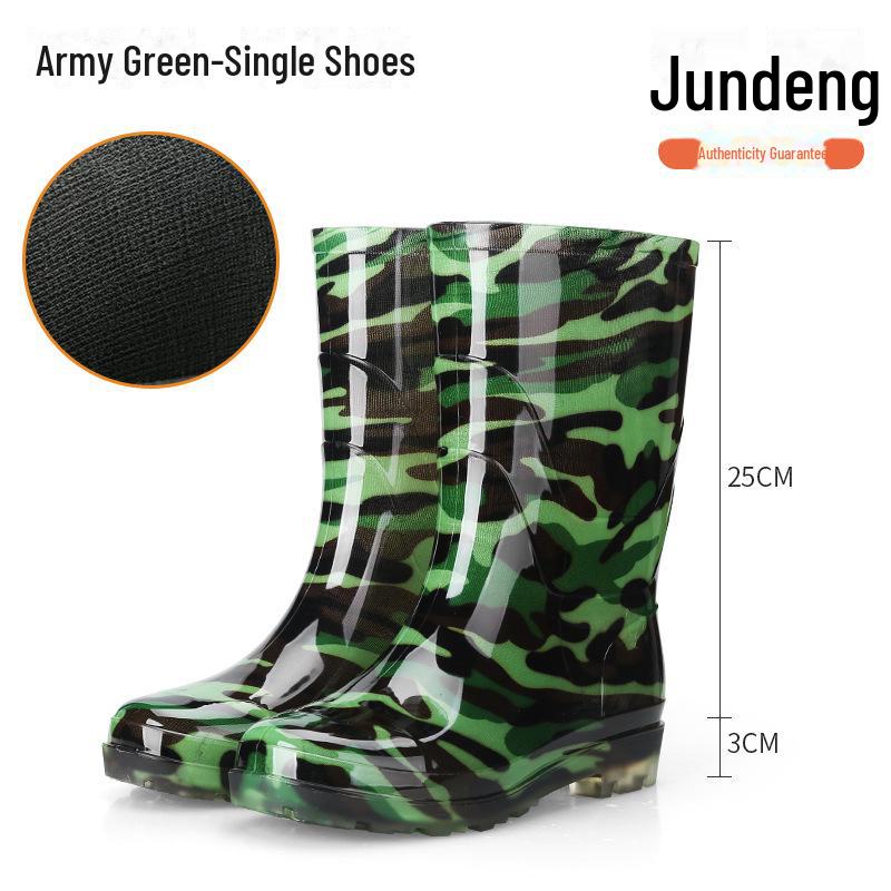 Fashionable Mid-Tube Waterproof Water Shoes - Thick-Soled, Non-Slip, Wear-Resistant, Suitable for All Seasons