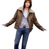 Levis FW24 Performance Warm Fleece Series Faux Shearling Jacket With Adjustable Zipper Men Jacket Brown 002NB-0000