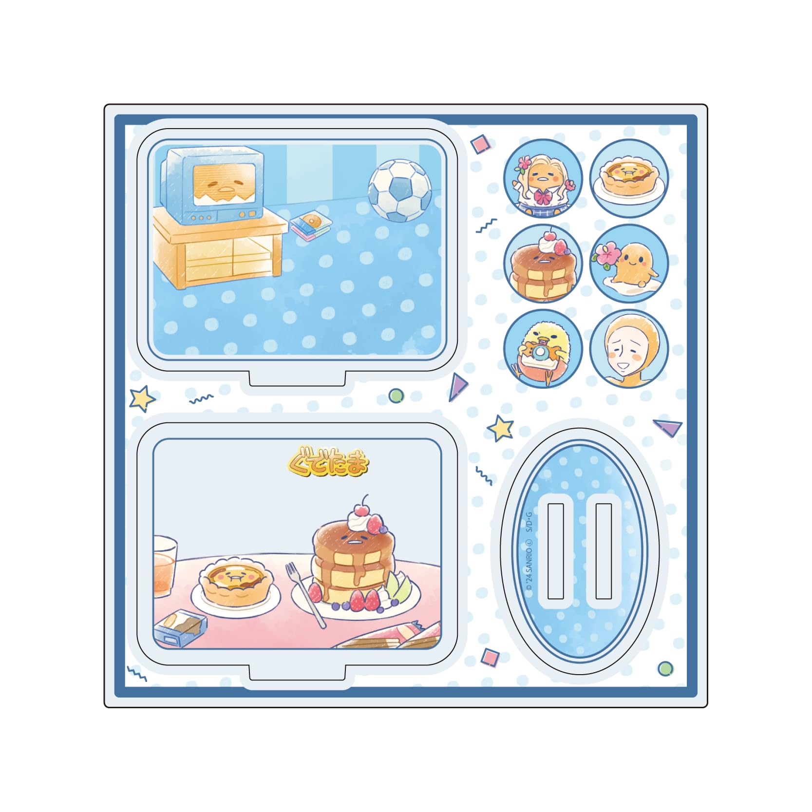 

Gudetama 05 Gudetama [Egg Tart] x Gudetama [Pancake] [Graph Art Illustration] Acrylic Stand Plate