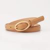 New Women's Belt Fashionable Versatile Candy Color Decorative Jeans Belt for Women Korean Style Oval Pin Buckle Thin Belt